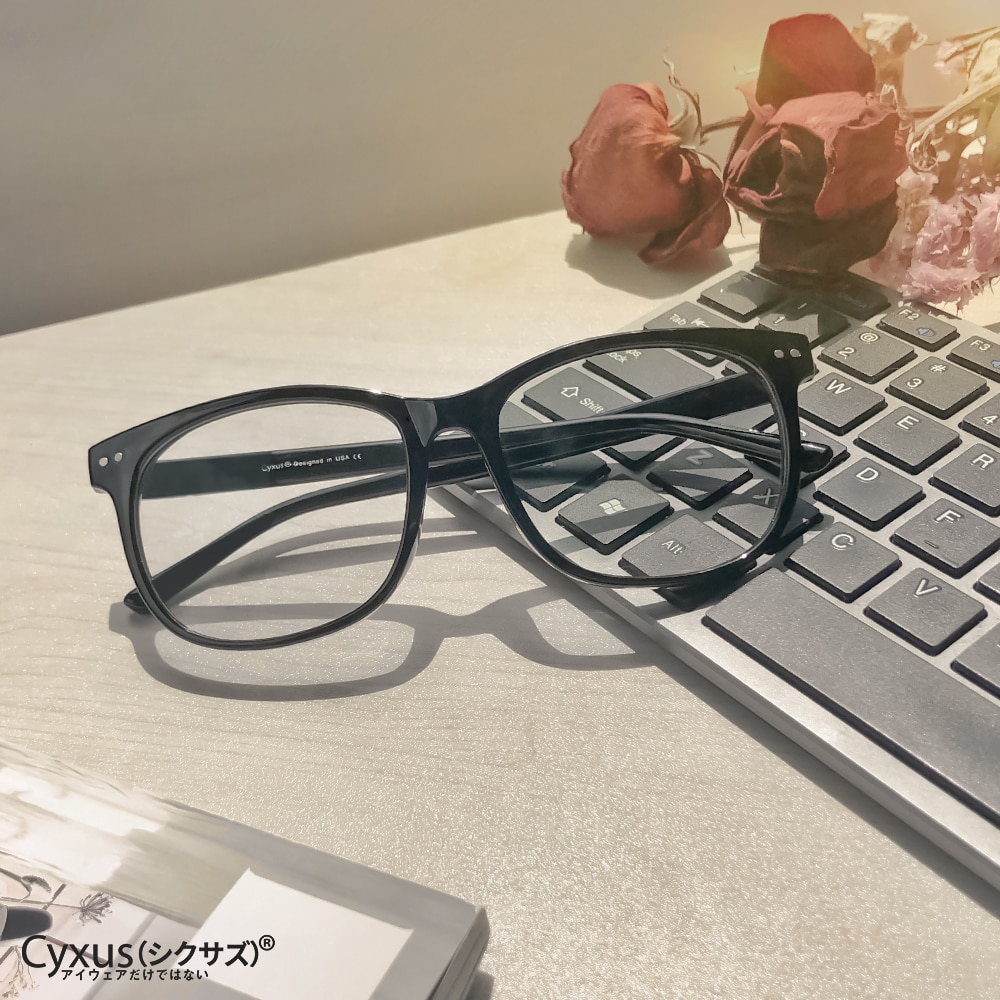 Cyxus, filtro de luz azul, gafas de ordenador, lentes antitensión, cristales transparentes, montura grande, gafas Unisex para hombres/mujeres 8081