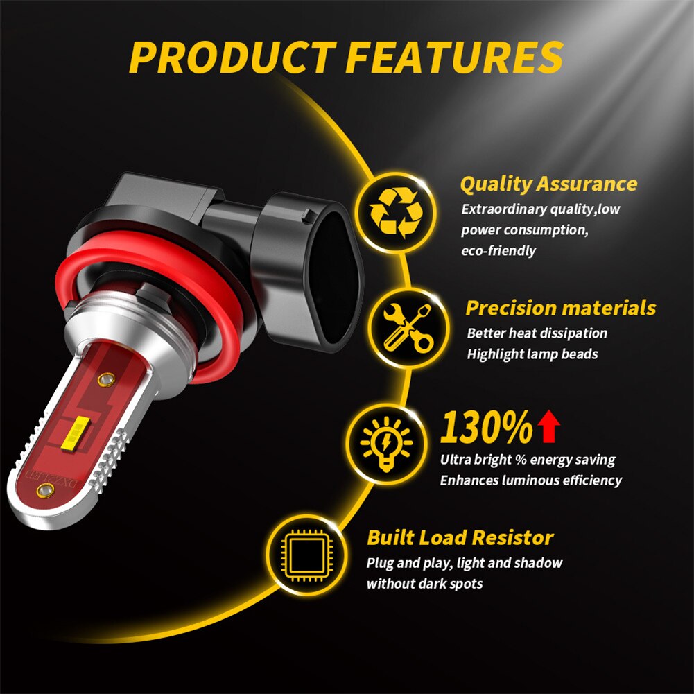 2. H8 H11 9005 9006 spare aluminum bulb for fluorescent fog led