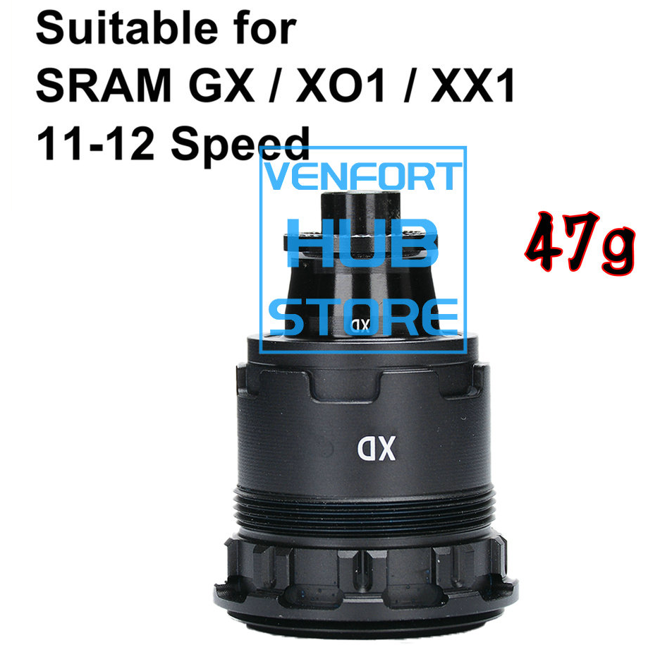 VENFORT GOLDIX HUB Ratchet Freehub Body For MTB BIKE SRAM XD Micro Spline HG 9/10/11/12S QR/THRU/BOOST: Yellow