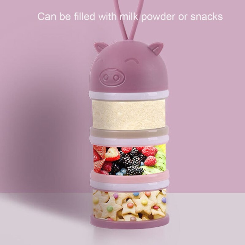 Baby Formula Dispenser Non-Spill Portable Stackable 3 Layers Milk Powder Container Box Snack Twist-Lock Storage Case