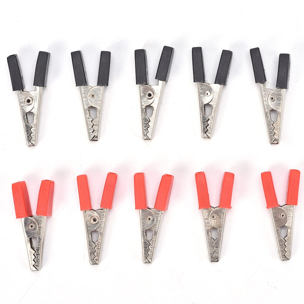 Test Metal Alligator Clip Crocodile Clips Electrical Clamp For Testing Probe Meter With Plastic Crocodile Clamp 10Pcs