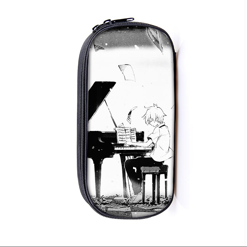 Elegent Music Piano Coin Purses Pencil Holder Bag Cartoon Girls Boys Playing Piano Small Wallet Kids Storage Bag Women Men Purse: qbbpiano08