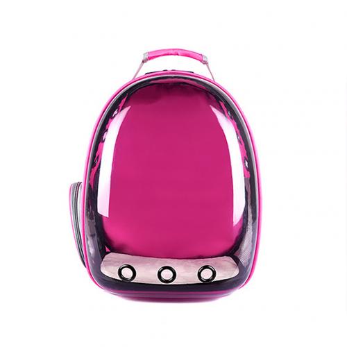 Cats Carrier Bag Breathable Transparent Puppy Cat Backpack Cats Box Cage Small Dog Pet Travel Carrier Handbag Space Capsule: Rose Red
