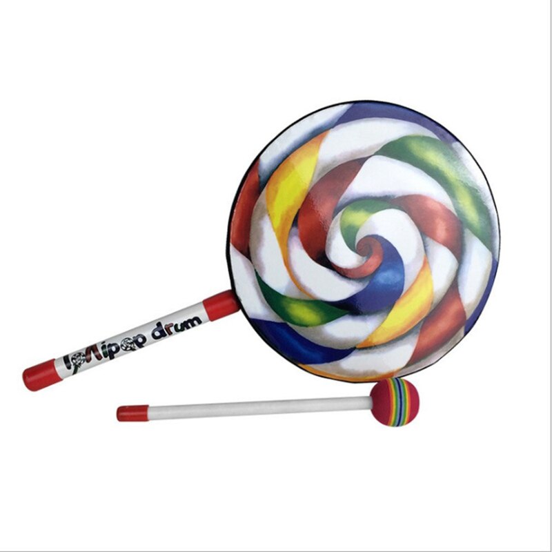 Patrón de piruletas, instrumento de percusión de tambor colorido para niños, guardería, Educación Musical, Educación Temprana