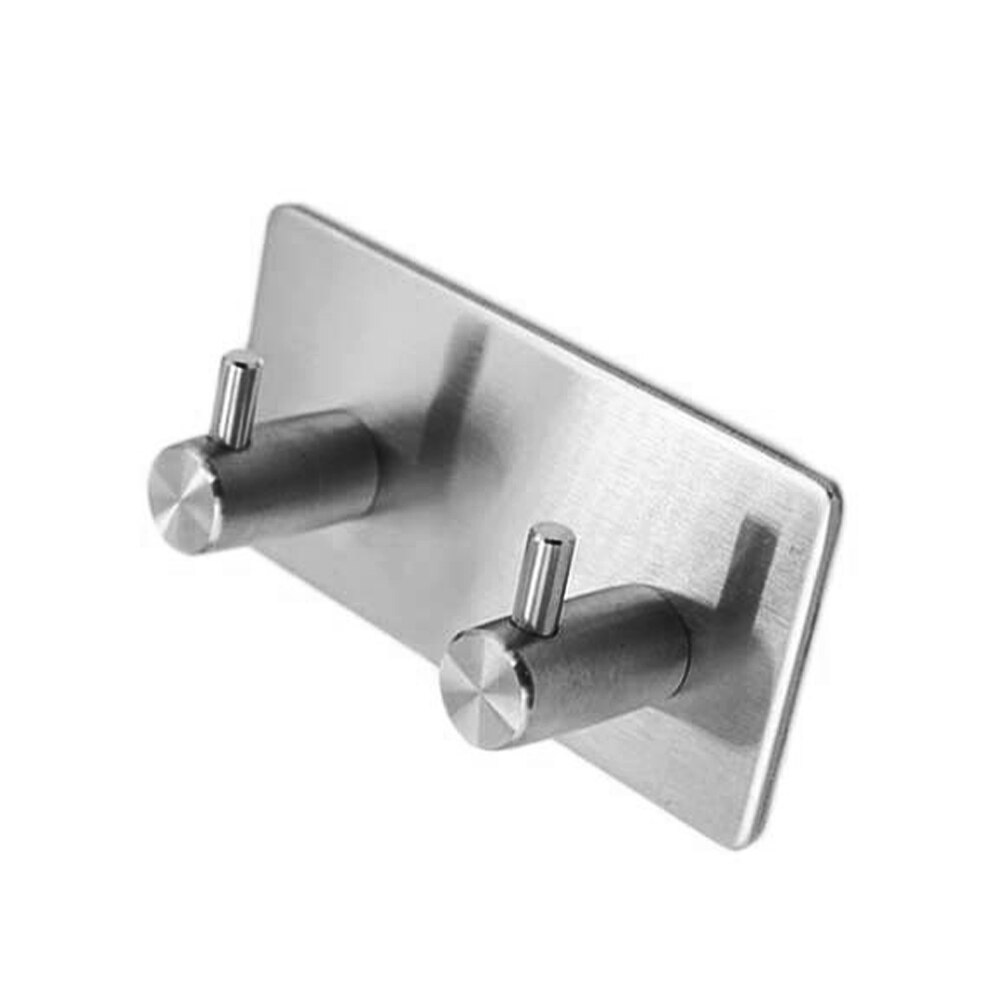 Zilver Gewaad Haak Muur Haak Handdoek Haak Voor Badkamer Rvs Kapstok Roestvrij Dubbele Haken Hanger Voor Keuken Hardware