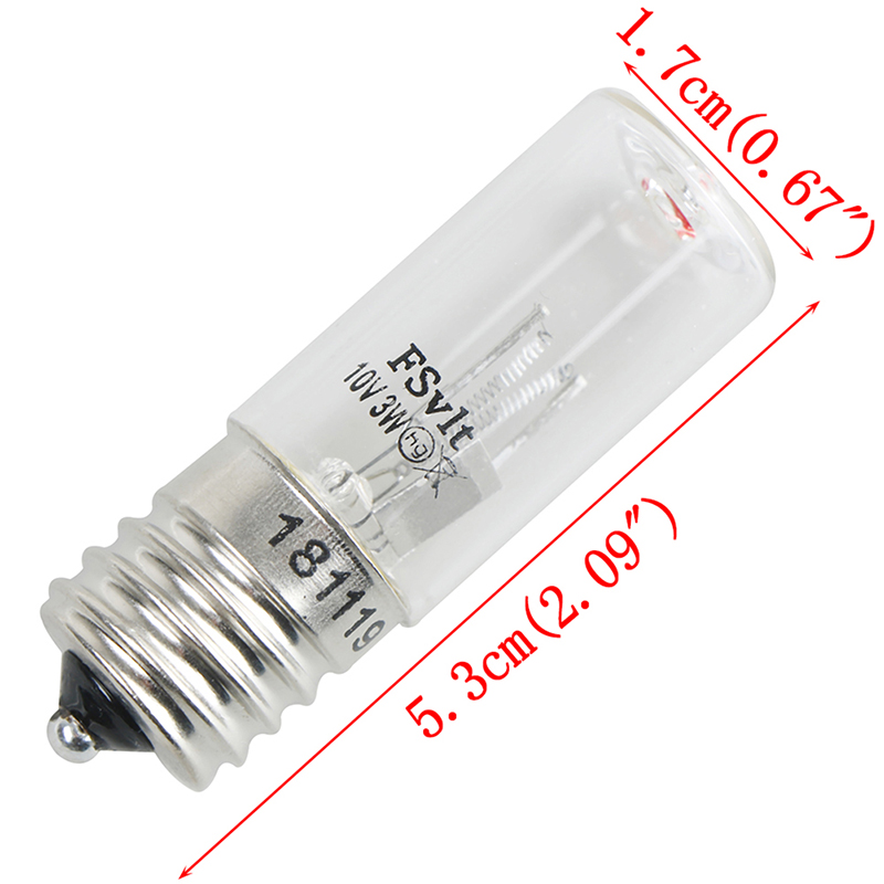 1 ud. 10V E17 bombilla UV ultravioleta 3W ozono germicida esterilización cuarzo luz limpia lámpara
