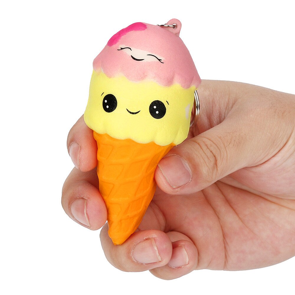 Jumbo Squishy Ice Cream Smile Kawaii Squishies Slow Rising Soft Squeeze Stuffed Squishy Toys Phone Decor ye11.14