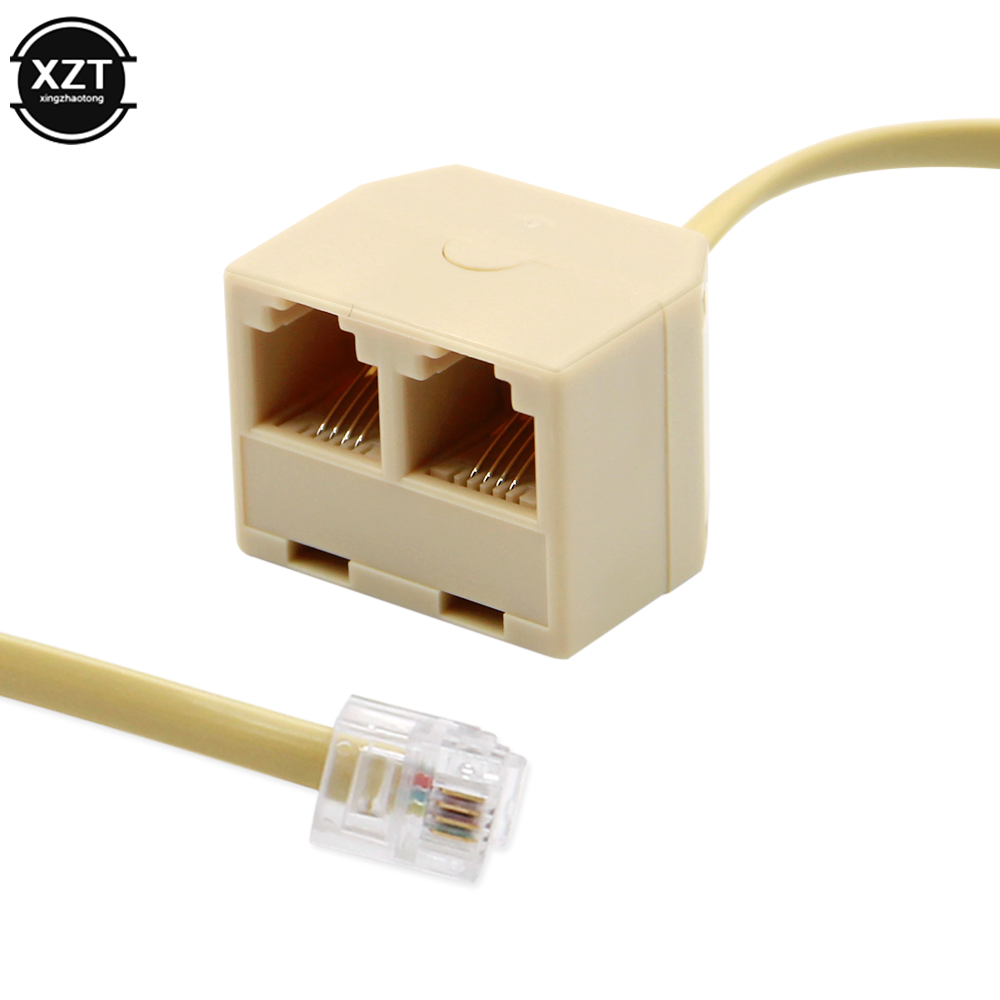 Telephone splitter one point two RJ11 telephone line extender three-way adapter speaker one point two splitter