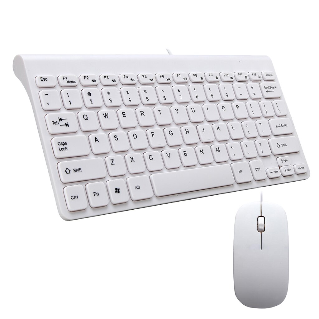 Wired 78 Key Keyboard Mouse Combo with 1.3meter Cable for Home Office White