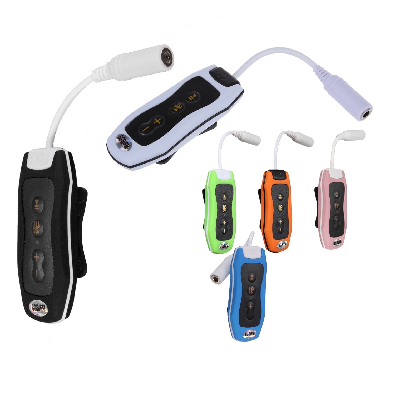 8gb mp3 spelers zwemmen onderwater duiken spa + fm radio waterdichte koptelefoon: Zwart