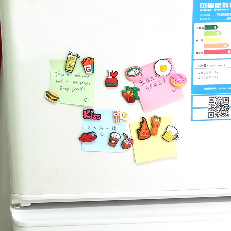 1Pcs Leuke Voedsel Magneten Home Decor Pizza Gepocheerd Ei Donut Bier Koelkast Magneten Memo Magnetische Stickers Souvenir