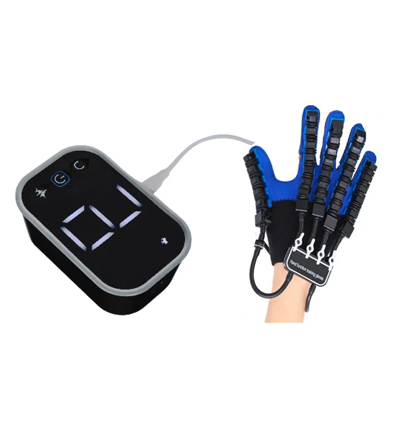 Luvas de treinamento de reabilitação de mão luvas de robô de reabilitação acidente vascular cerebral hemiplegia massagem inteligente função de mão luvas de robô: Verde exército / EXTRA GRANDE
