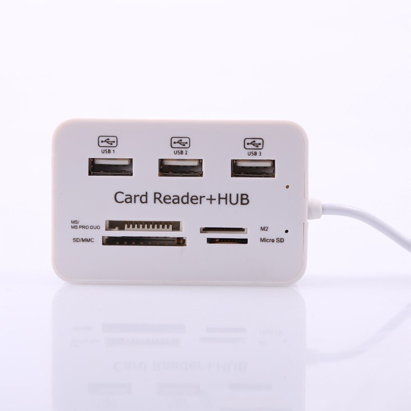 Aluminum 3 Port USB 3.0 Hub MS SD M2 TF Multi-In-1 Memory Card Reader Adapter US Computer Peripherals USB Hub
