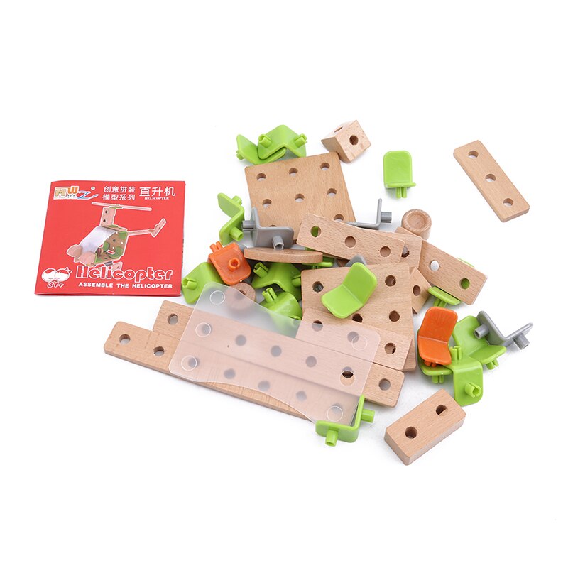Kreative Montage Hubschrauber Montage Holz Muttern Schraube DIY Block freundlicher Pädagogisches Spielzeug