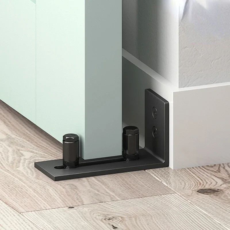 Heavy Duty Sliding Barn Door Floor Guide,Adjustable Roller,Wall Mount System,Flush Bottom Double Roller Bearing