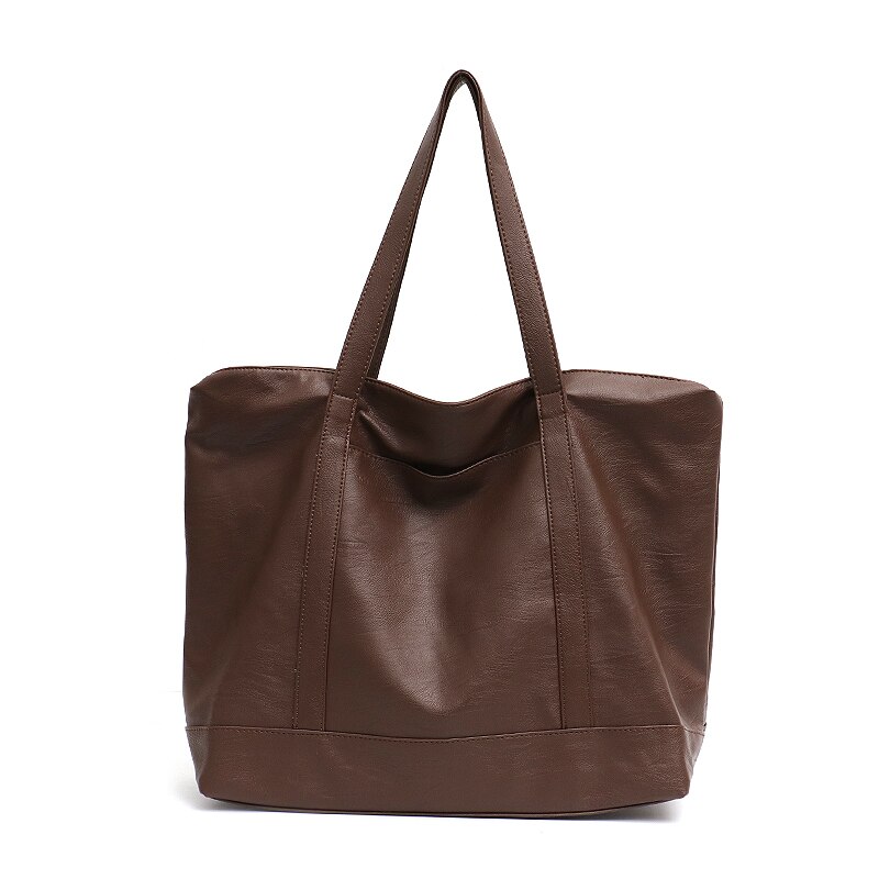 CEZIRA grand sac fourre-tout pour femmes Vegan en cuir sacs à bandoulière dames décontracté en cuir PU sacs à main femme sacs à provisions quotidiens: COFFEE