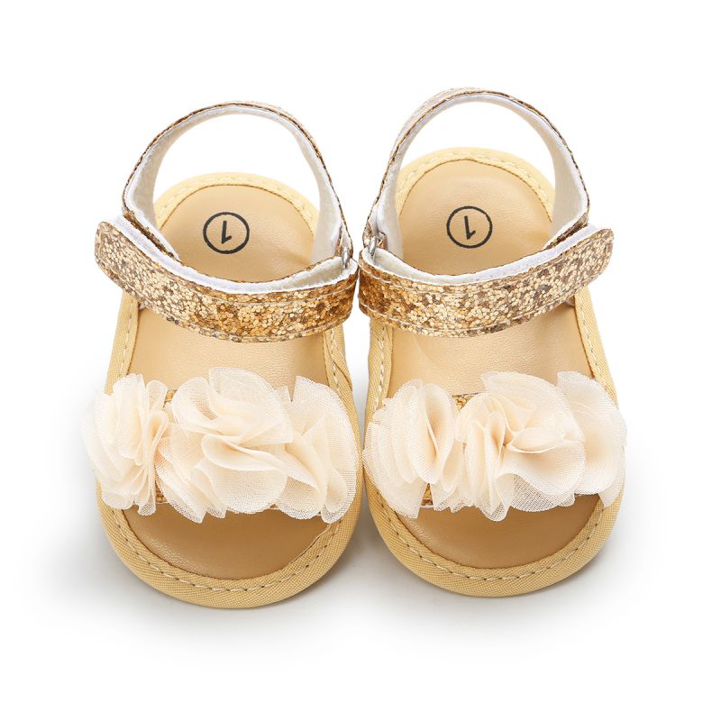 Sandales à semelle souple pour filles | Antidérapantes, chaussures de marche, sandales de plage: Jaune / 13-18 mois