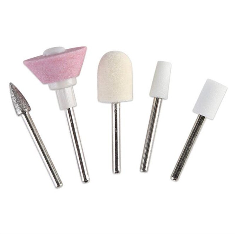 Portable Mini Electric Nail Care System Art Tips Manicure Set Tools Nail Care Fingernail Machine 5 Pc Nail File Heads Pedicure