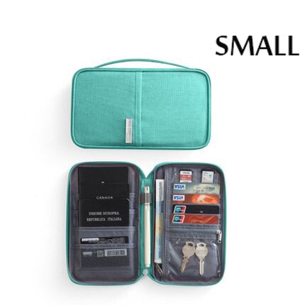 DIHOPE rodzina etui na paszport teczka na dokumenty wodoodporny portfel podróżny pakiet etui na dowód osobisty Organizer akcesoria podróżne: zielony S