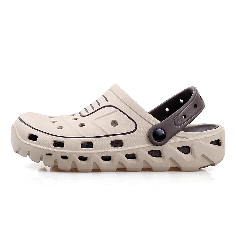 Originele Tuin Slippers Band Sneldrogend Water Schoenen Mannen Jelly Sport Zomer Strand Aqua Slipper Outdoor Sandalen Muilezels Schoenen: Donker Kaki / 7