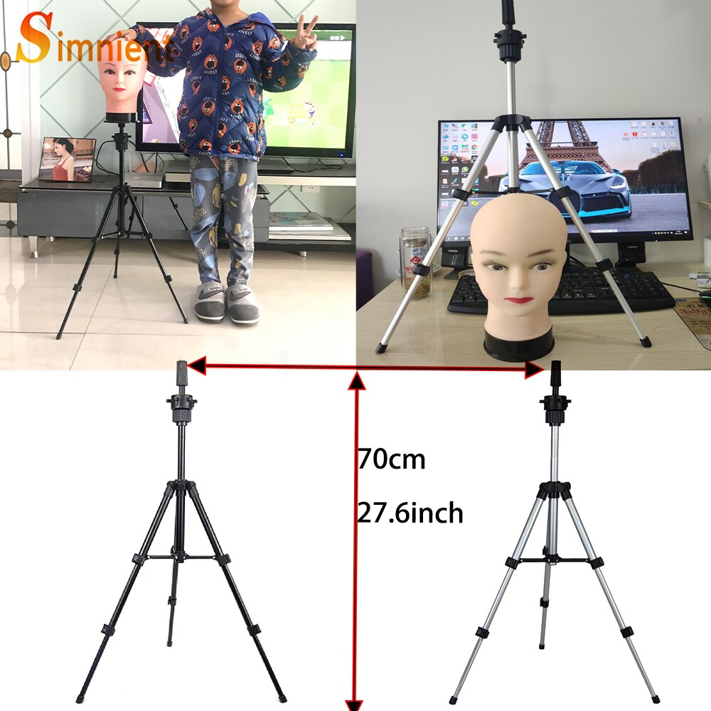 Adjustable Wig Tripod Mannequin Head Tripod for Dummy Wigs Stand Tripod Mannequin Holder Hair Extension Holder Tools Accessories