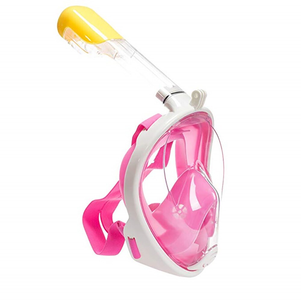 Full Face Snorkel Mask - Camera Mount - Anti-Fog - Safety Diving Swim Mask: Burgundy