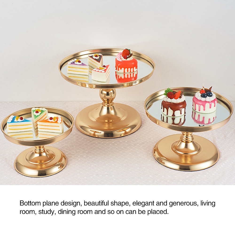 Cake Stand Afternoon Tea Wedding Plates Party Tableware Stainless Steel Tray Display Rack Cake Dessert Decorating Party Supplies