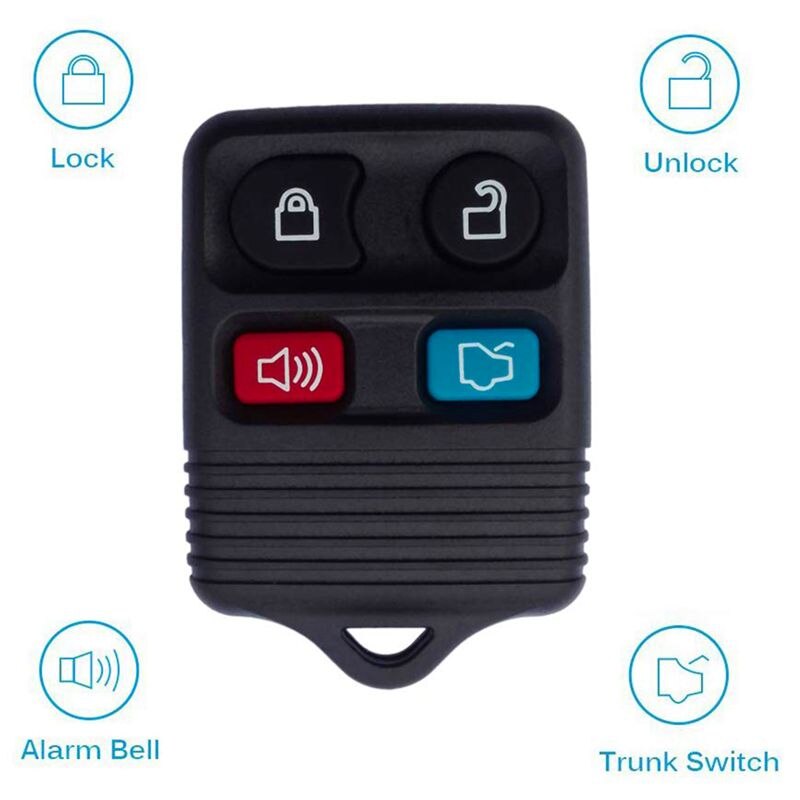 2Pcs Key Replacement Keyless Entry Remote Control Key Fob Clicker Transmitter - Black