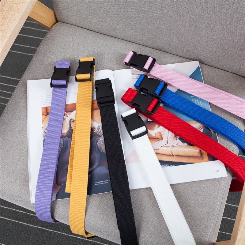 Plastic Riem Lange Canvas Riem Nylon Tailleband Plastic Gesp Taille Riemen Outdoors Casual Accessoires 1Pc