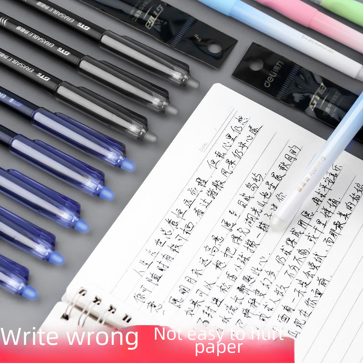 Erasable Gel Pen primary school student special grade three erasable pen refill crystal blue black erasable pen