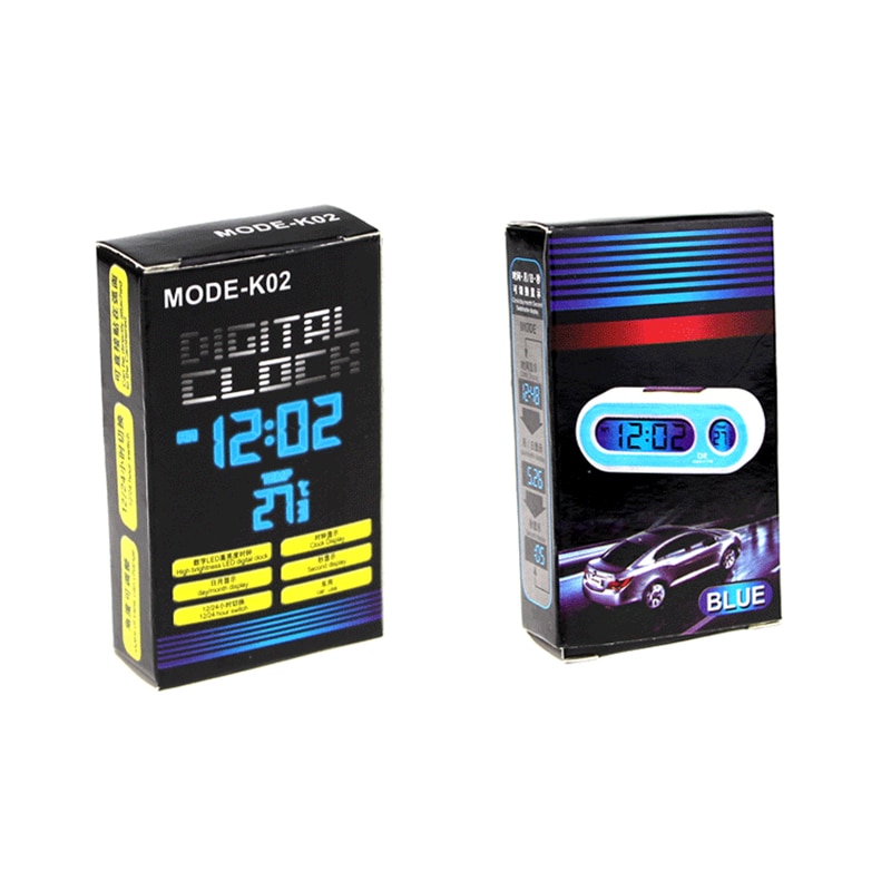 2in1 Mini LCD Car Digital Thermometer Hygrometer Temperature & Electronic Time Alarm Clock Instruments For Car