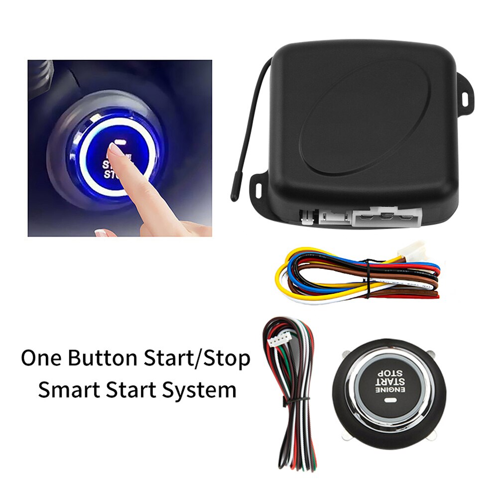 Auto Alarm Fernbedienung PKE Auto Keyless Eintrag Motor- Anfang Alarm System drücken Taste Fernbedienung Anlasser halt Auto: Schwarz