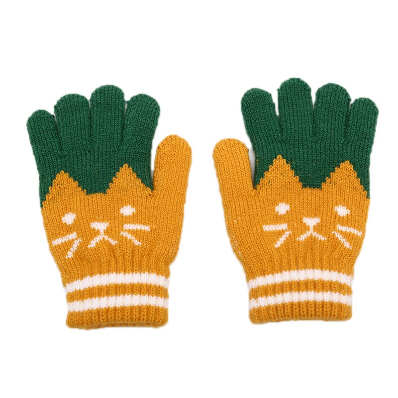 Dziecko dzieci zimowe ciepłe grube rękawiczki dziewczynek chłopców maluch magiczne rękawiczki imitacja kaszmiru śliczne dziecięce rękawiczki 4-8Y