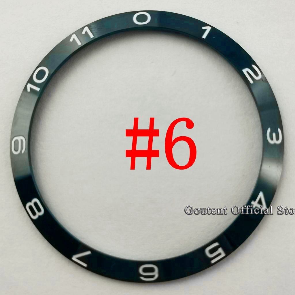 Goutent 39.2mm horlogebezel inzetstuk blauw/zwart/groen keramische bezel ring herenhorloges vervangende accessoires: Grijs