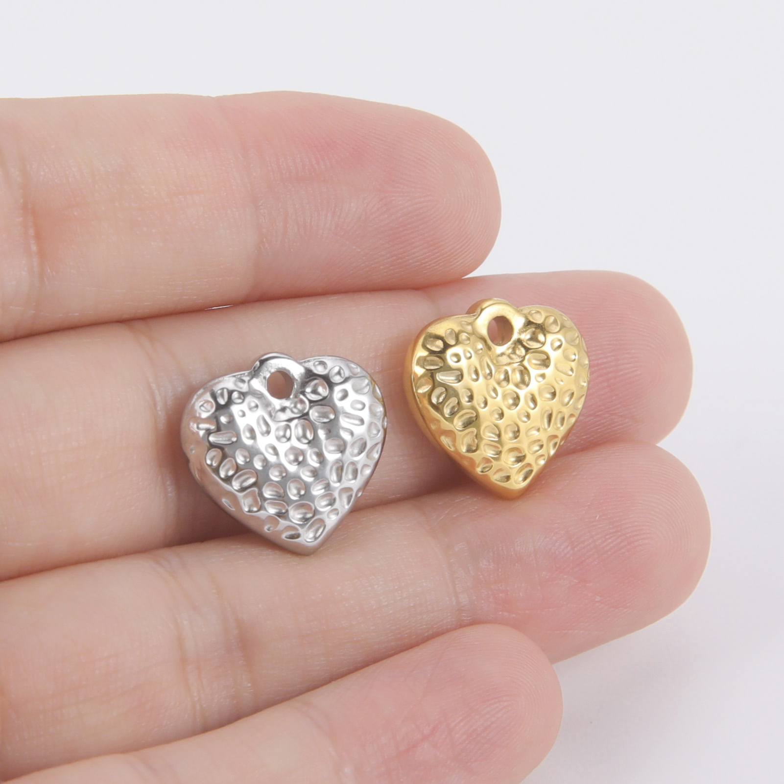 EUEAVAN-5 unids/lote de abalorios de acero inoxidable, collar con colgante de amor y corazón, suministros de fabricación de joyería DIY para mujer, hechos a mano al por mayor