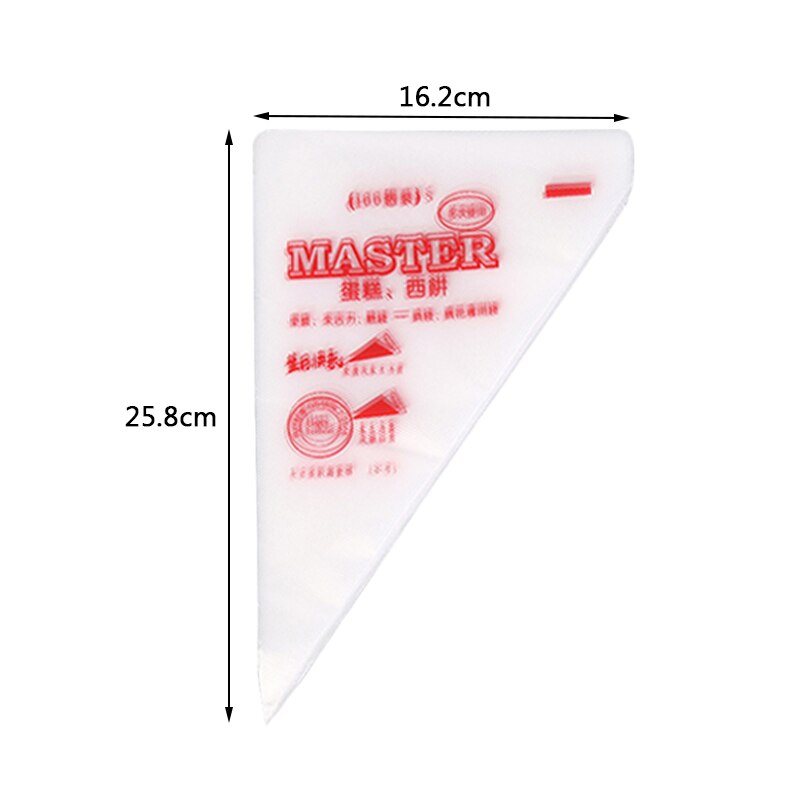 100Pcs/bag Disposable Piping Bag Icing Nozzle Fondant Cake Decorating Pastry icing nozzles Small Large Size Cake Tools: A S