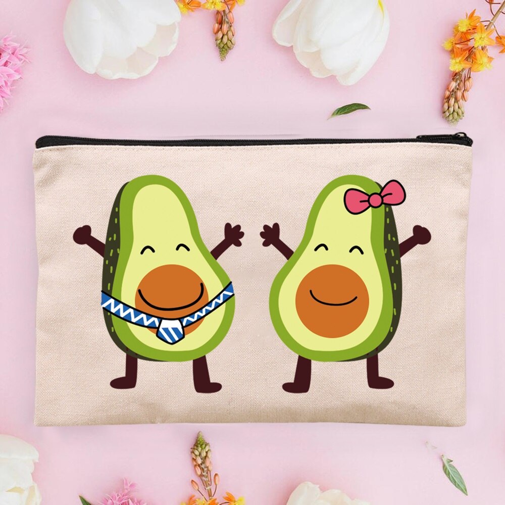 Women&#39;s Cosmetic Cases Avocado Pattern Lipstick Bag Zipper Cover Beautician Toiletry Makeup Pouch Coin Purse Pencil Case: 4Avocado006