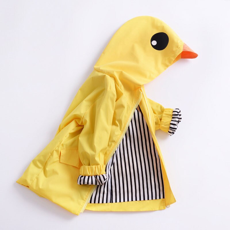 Chaqueta de pato amarillo para niños, abrigo de Primavera/otoño, chaqueta de bebés niños, abrigo de uso en exteriores para niños