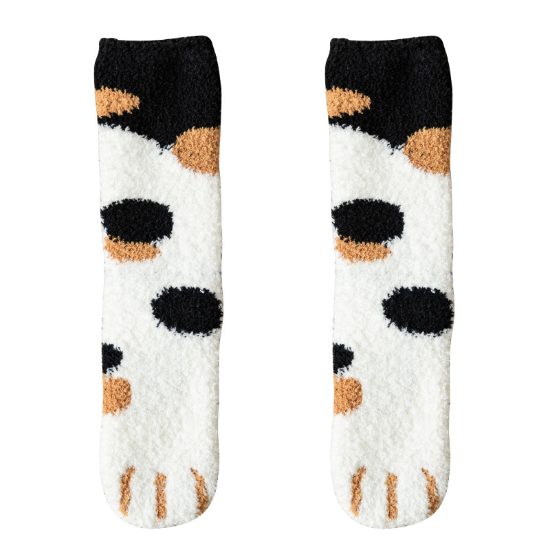 Pudcoco Baby Winter Cat Claws Cute Thick Warm Sleep Floor Socks Plush Coral US: D