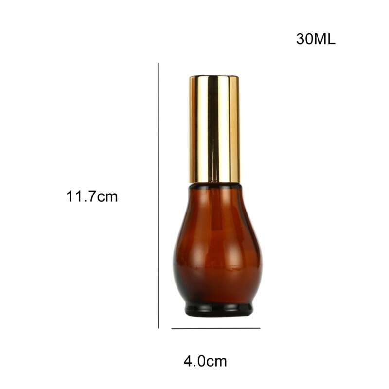 Draagbare bruine lichtdichte glazen spuitfles kleine gieter draagbare make-up toner gezichtsparfumfles 100ml gouden deksels: C