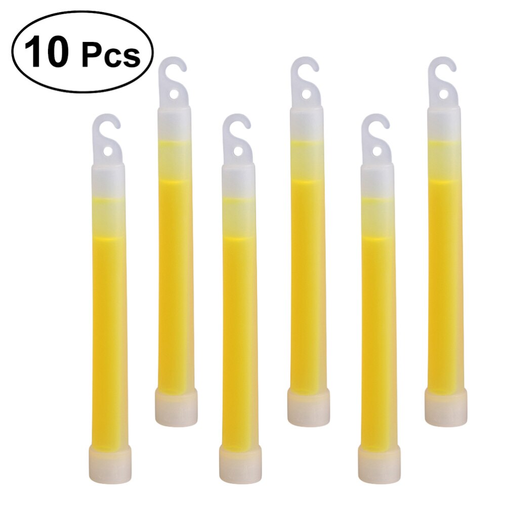 10PCS 6-INCH Industrial Grade Glow Sticks Ultra Bright Emergency Light Sticks - Green: Yellow