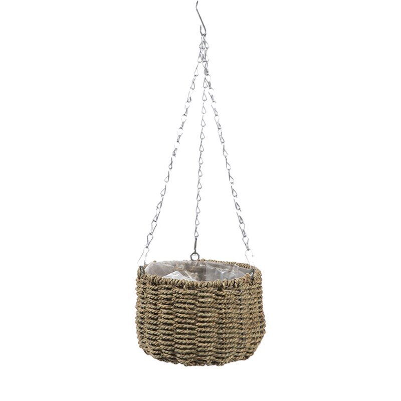 Rieten bloempot met voering - ⌀20x14 cm