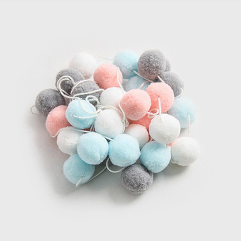 2.3M Babykamer Decoratie Macaron Gekleurde Haar Bal Kids Meisjes Decor Tent Beddengoed Bumpers Party Hanger Muur Opknoping Accessoire: Gray Blue Pink White