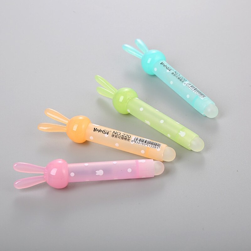Gomme lapin Kawaii pour stylo effaçable, fournitures scolaires et de bureau mignonnes, papeterie