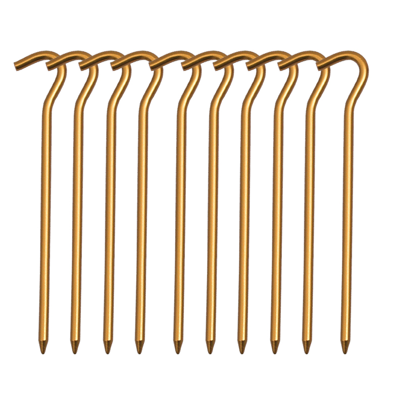 10 pz/set 18 centimetri In Lega di Alluminio Pioli Tenda Con Ganci Pali Da Giardino Chiodo A Terra Per Amaca di Campeggio Guyline Tenda Baldacchino Flysheet: YELLOW