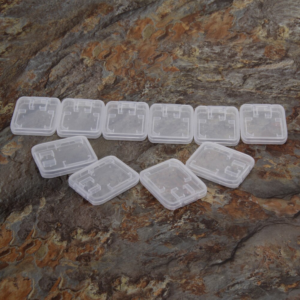 10PCS Memory Card Case Plastic Storage Card Box Transparent Standard SIM SD SDHC MS TF Protector Holder Box Carry Storage Box