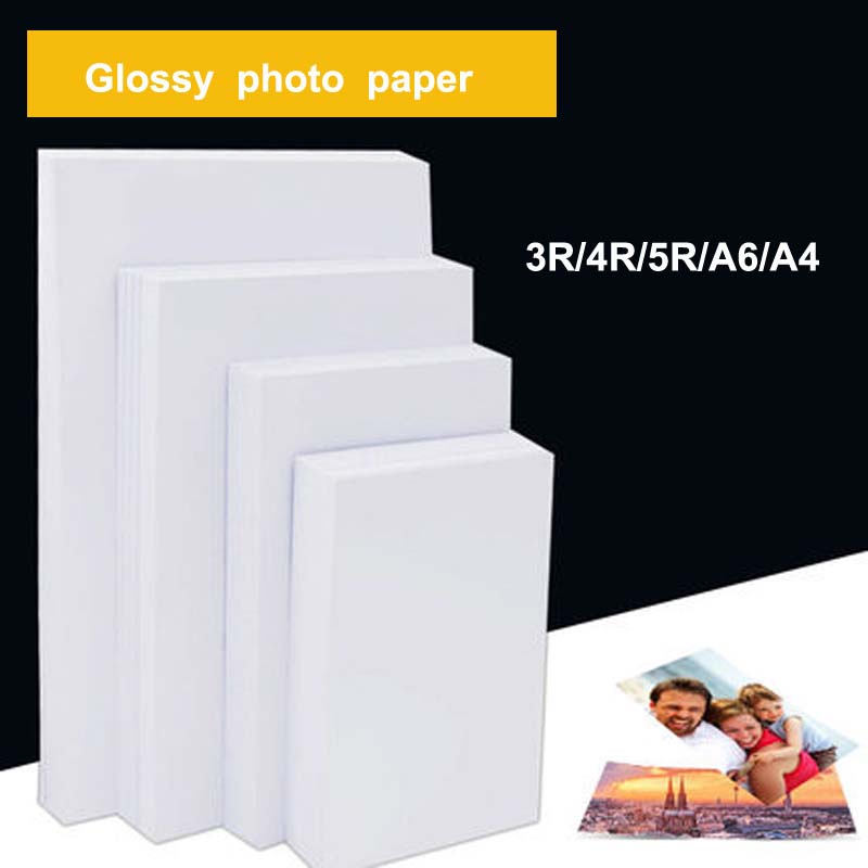 100 Sheets 3R 4R 5R A4 A6High Glossy Photo Paper For Inkjet Printer Photo studio Photographer imaging printing paper