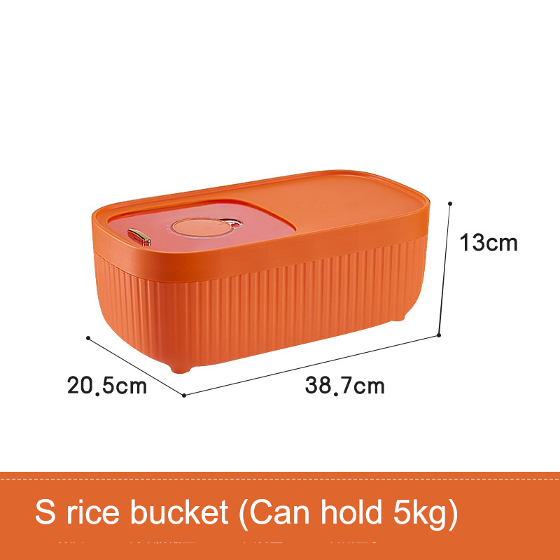 Keuken Container 15Kg Emmer Nano Insect-Proof Vochtbestendige Rijst Doos Graan Verzegelde Pot Thuis Opslag Huisdier hondenvoer Winkel Doos: S orange