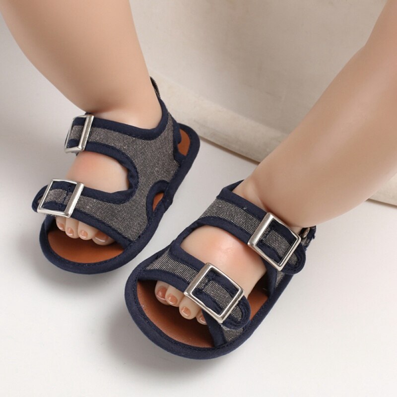 Baby Shoes Summer Cute Baby Boys First Walkers Breathable Anti-Slip Sandals Toddler Soft Soled Solid Print Shoes