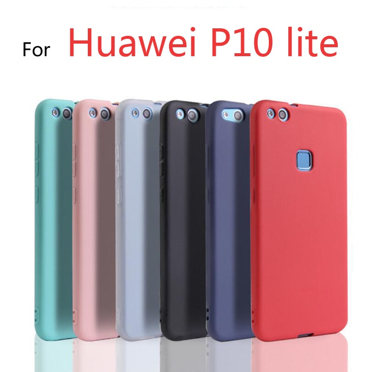 Huawei P10 Lite Silicone Soft Tpu Cover Case Voor Huawei P10lite Crystal Clear En Matte Candy Effen Kleuren Cover Terug case